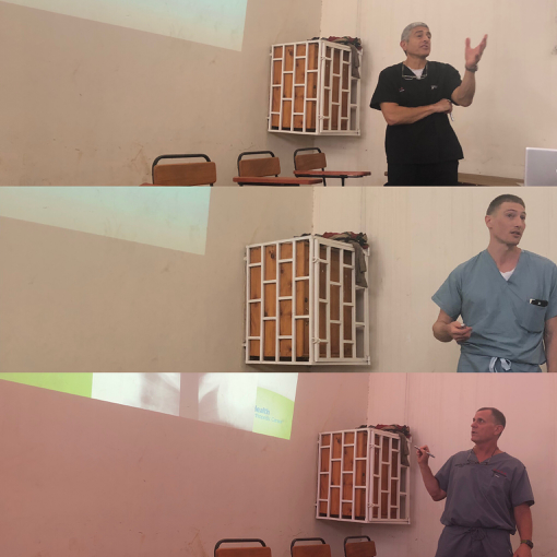 3-Doctors-Teaching-In-Grand-Rounds-Uganda-spine-surgery-mission-2019-Day12